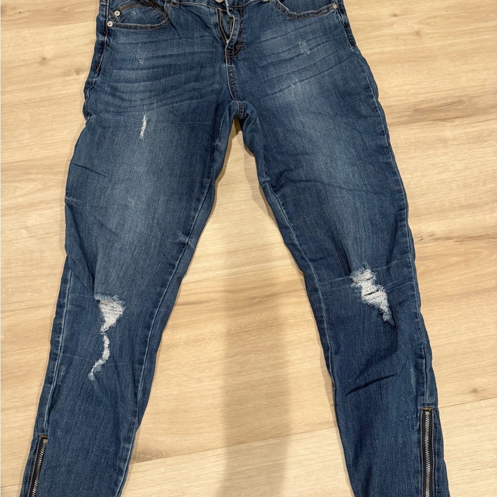 Mason Dark Blue Distressed Skinny Jeans